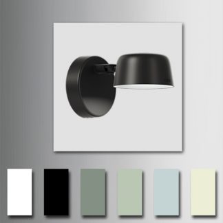 Billede af Motus væglampe giver et symmetrisk lys, og lampehovedet kan bevæges frit i alle retninger. Hermed får du en perfekt lampe, som ikke generer.